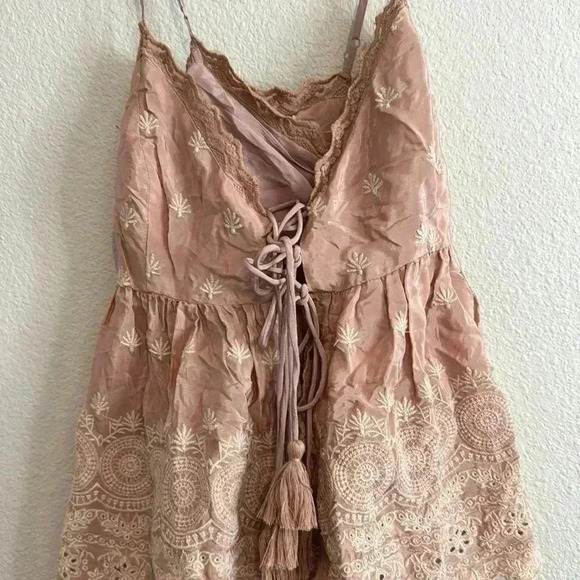 Free People Intimately Jenna Embroidered Camisole Sand Romantic Top - Picture 5 of 7